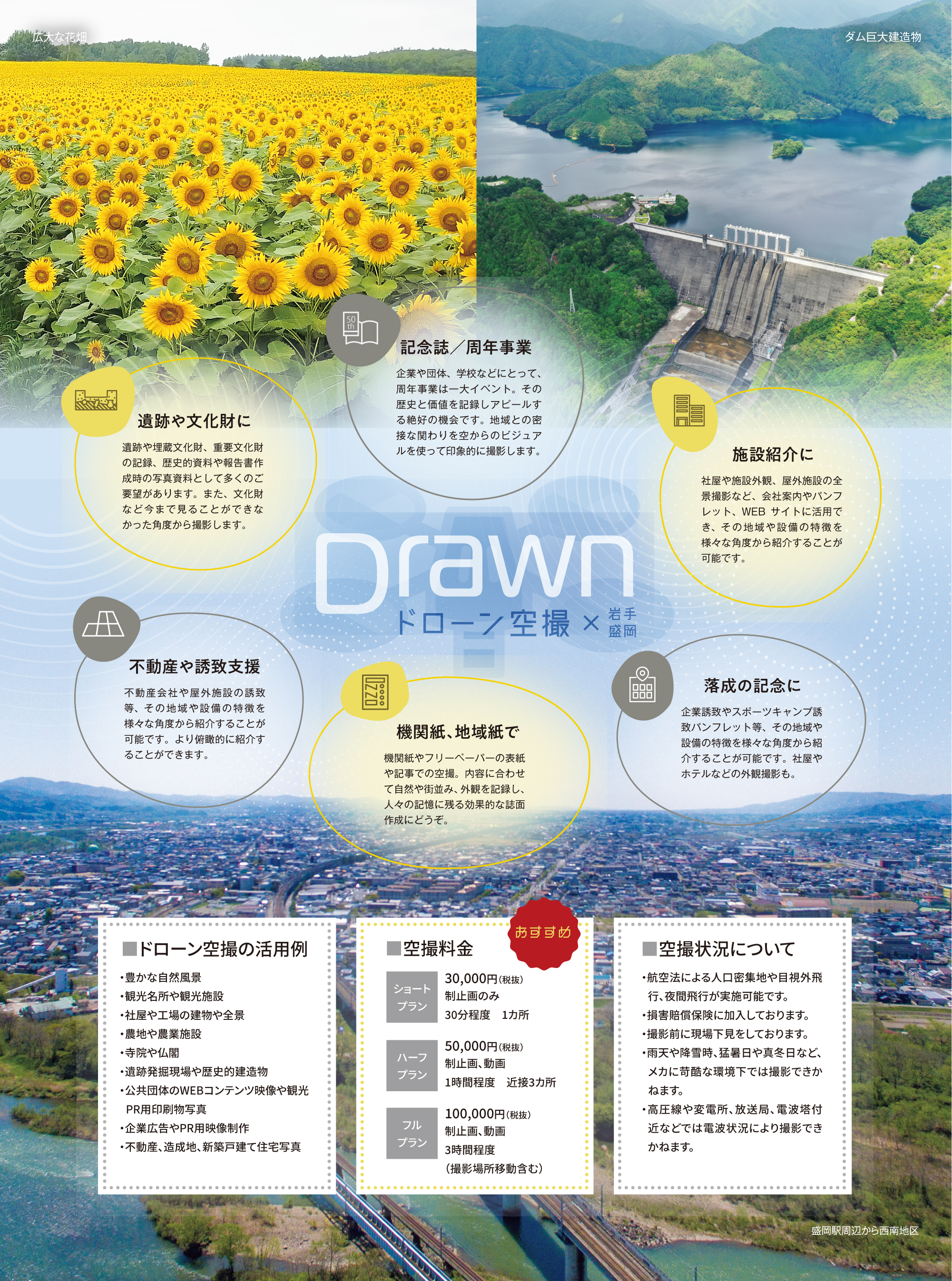 ドローン空撮　岩手　盛岡